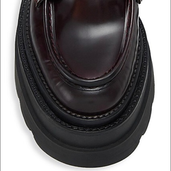 NIB Alexander Wang Carter Leather Platform Loafers, color Oxblood, 40 (10) - Picture 6 of 10